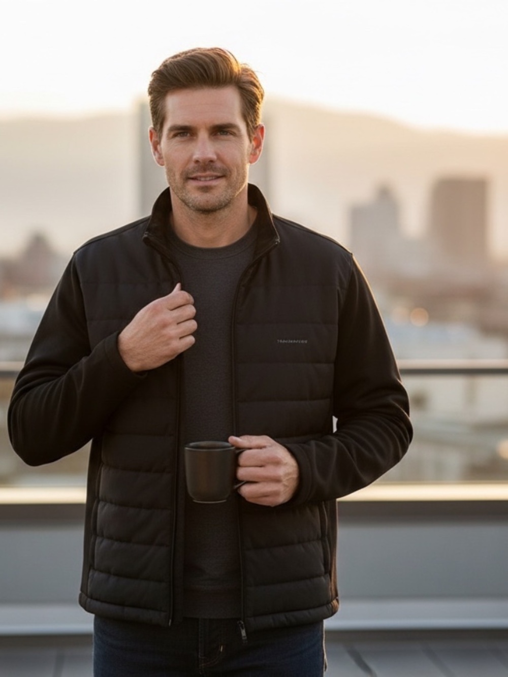 Travis Mathew Jacket Mens 3XL Black Point Of Sail 2.0 Full Zip Golf Wear
